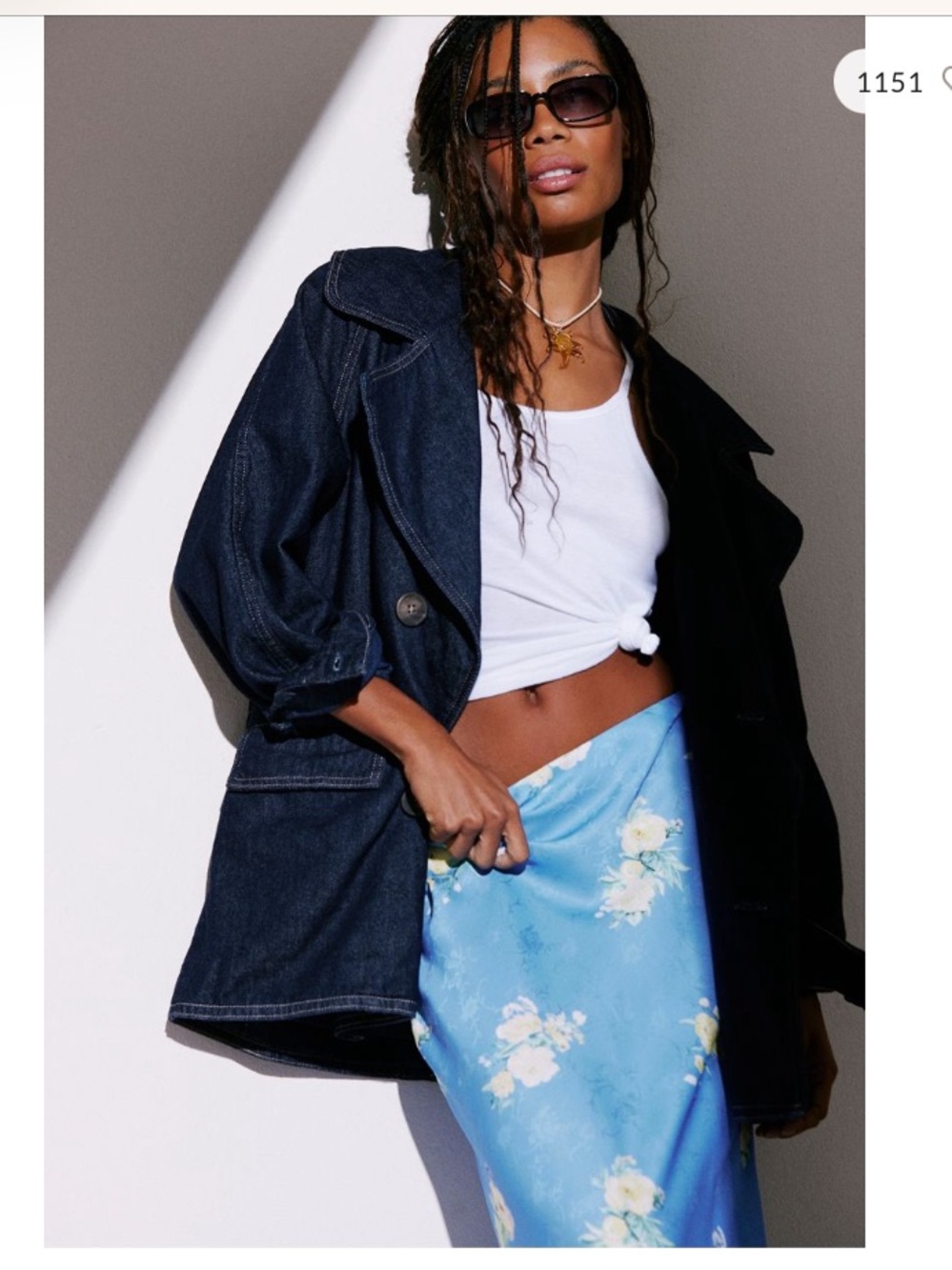 Free People Denim Car Coat Size M